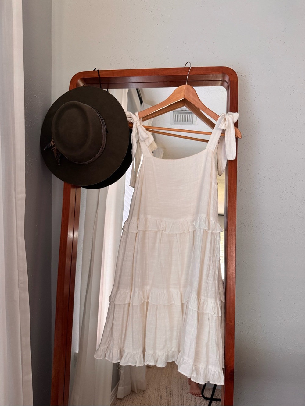 Petal & Pup White Tie-Shoulder Tiered Mini Dress